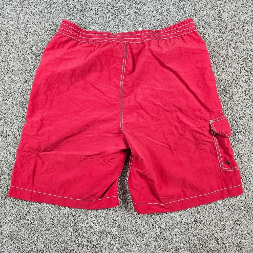 Vintage Polo Ralph Lauren Shorts Mens Medium Red Trunks Board Shorts Swim Beach
